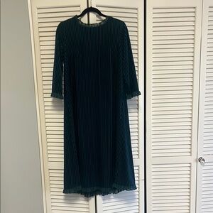 Elegant Teal Striped Dress Dainty Jewells